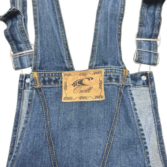 O’neill | Junior | Vintage Distressed Medium Wash Classic Denim Overalls | Sz 9 - Picture 13 of 14